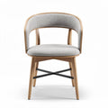 Chaise en bois avec assise en tissu gris dimensions 45 x 55 x 80cm