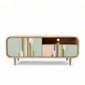 Meuble tv en bois avec motifs géométriques dimensions 120 x 40 x 50cm