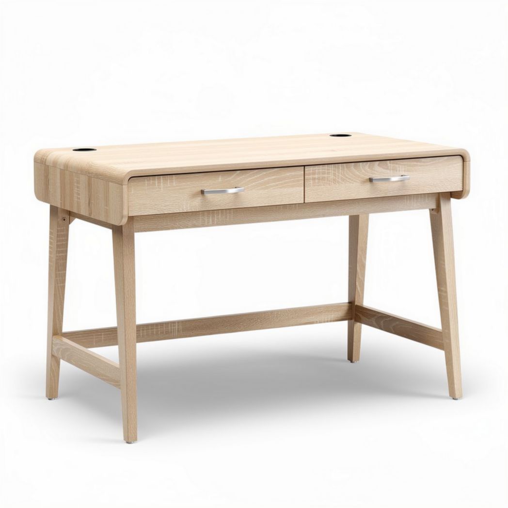 Bureau en bois de hêtre avec deux tiroirs dimensions 120 x 60 x 75cm