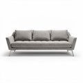 Canapé en tissu gris avec trois coussins dimensions 200 x 85 x 75cm
